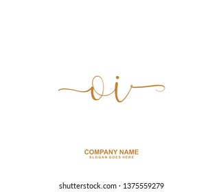 OI Initial handwriting logo vector