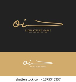 OI Initial letter handwriting and signature logo.