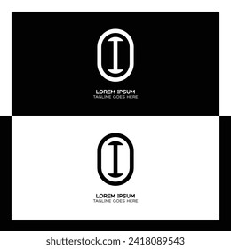 OI initial letter logo. Alphabet O and I pattern design monogram