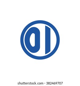 OI initial letters circle business logo blue