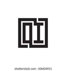 OI initial letters looping linked square monogram logo