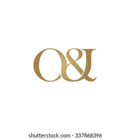 O&I Initial logo. Ampersand monogram golden logo
