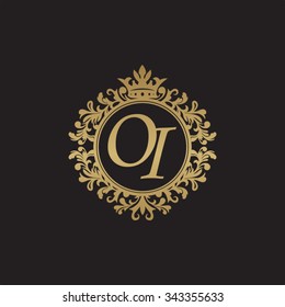 OI initial luxury ornament monogram logo