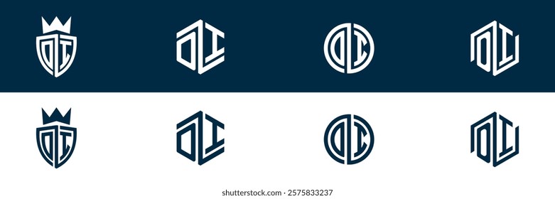 OI IO letter logo set design