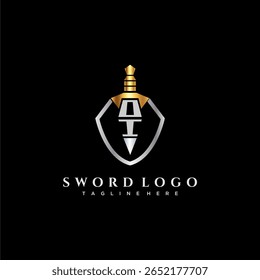 Monograma de lujo de la letra de OI para la Imagen del estilo del escudo y de la espada