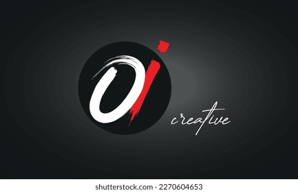 OI Letters Brush Paint Logo icon, Elegant Vector Design