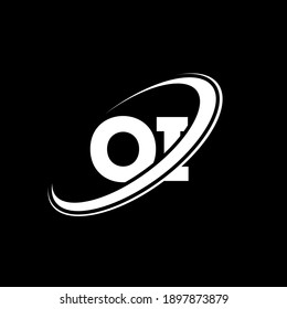 Diseño del logo de OI sobre fondo negro.