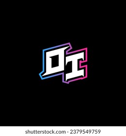 OI monogram logo design with abstract shape concept in vector