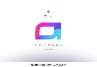 oi o i  creative pink purple blue modern dots creative alphabet gradient company letter logo design vector icon template