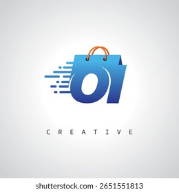 OI Shopping Monogram – Fast Delivery E-commerce Logo with Bag Icon and Digital Branding for Online Store, Retail and Logistic Identity
