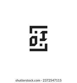 Logotipo retro de concepto cuadrado de OI en diseño profesional de alta calidad que se imprimirá bien en cualquier medio impreso