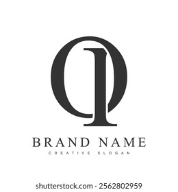 OI trendy logotype template. Initial letter o and i classic font style. Creative logo for company name or identity. Vector illustration.