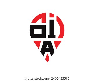 OIA Buchstabenstandort Form Logo Design.