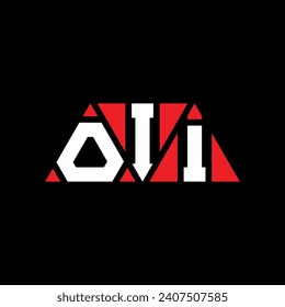 Logo-Design des OII-Dreiecks mit Dreiecksform. OII Dreieck Logo Design Monogramm. OII Dreieck-Vektorlogo-Vorlage mit roter Farbe. OII dreieckiges Logo Einfach, elegant und luxuriös.