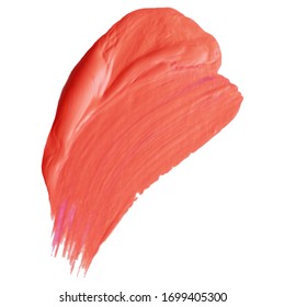 Oil or acrylic smear. Makeup pink lipstick swatch. 