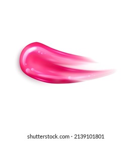 Oil or acrylic smear. Makeup pink lipstick swatch. Vector format