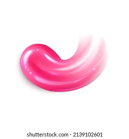 Oil or acrylic smear. Makeup pink lipstick swatch. Vector format