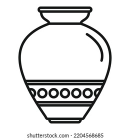 Oil amphora icon outline vector. Ancient vase. Jar pot