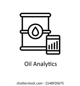 Oil Analytics vector outline icon for web isolated on white background EPS 10 file