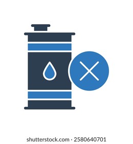 Oil Barrel Cancel Icon Sign Symbol