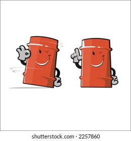 oil barrel characters isolated vector illustration