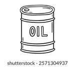 oil barrel doodle hand drawn icon. Outline drawing oil barrel line clipart symbol. Vector illustration