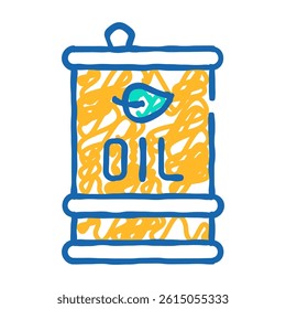 oil barrel doodle icon sketch vector. oil barrel sign. isolated symbol illustration