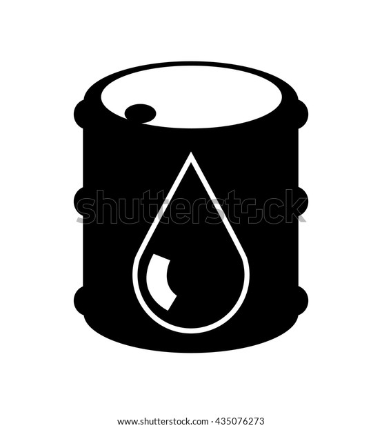 Oil barrel and oil\
drop - flat vector icon