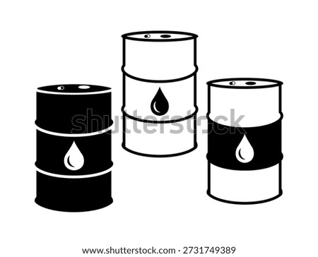 Oil barrel with drop vector, Container, Droplet sign, Oil Drum icon, industry concept, Petroleum drums sign. Barrel icon isolated. Oil stock icon, fuel barrel, Spill oil, Can symbol with drops.