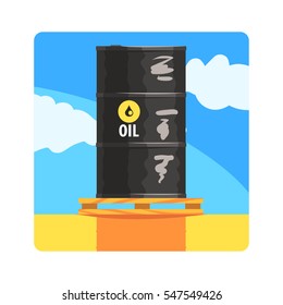 Oil Barrel Famous Touristic Attraction Of United Arab Emirates. Traditional Tourism Symbol Of Arabic Country