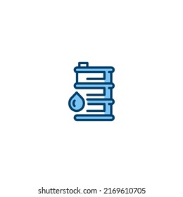 Oil barrel filled line icon. linear style sign for mobile concept and web design. Outline vector icon. Symbol, logo illustration. Vector graphic