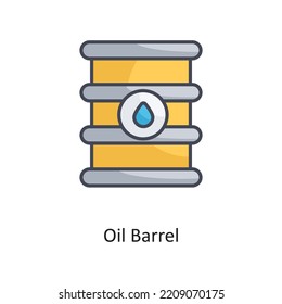 Oil Barrel Filled OutlineVector Icon Design illustration on White background. EPS 10 File