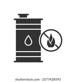 Oil Barrel Fire Warning Icon Sign Symbol