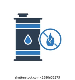 Oil Barrel Fire Warning Icon