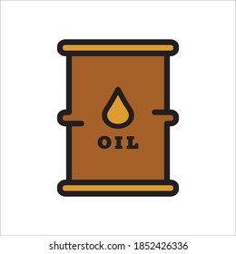 Oil Barrel Flat Icon Vector Logo Template Illustration
