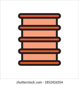 Ilustración de la plantilla del logotipo del vector de icono plano de barril de aceite