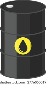 Oil Barrel Flat Illustration. Clean Icon Design Element Isolated on White Background