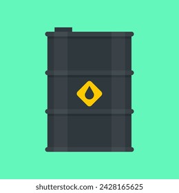 Ilustración plana del vector del barril de petróleo
