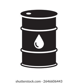 Ícone de glifo de barril de petróleo representando contêiner de combustível armazenamento de petróleo e industrial químico líquido tambor vetor gráfico vetor vetor ícone de glifo sólido