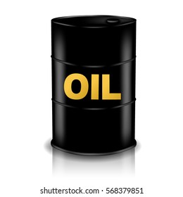 Oil Barrel, With Gradient Mesh, Vector Illustration
