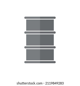Oil barrel grey flat vector icon