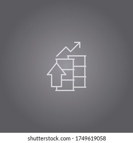 Oil barrel and the growth in oil prices vector.Growth graph icon of oil production.Linear illustration