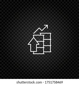Oil barrel and the growth in oil prices vector.Growth graph icon of oil production.Linear illustration