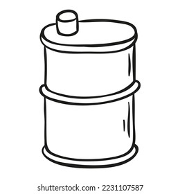 Barril de petróleo. Ilustración vectorial dibujada por mano