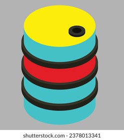 oil barrel in hand isometric test design illustration