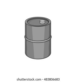 Oil barrel icon in black monochrome style on a white background vector illustration