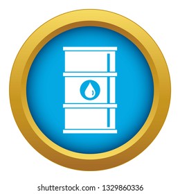Oil barrel icon blue vector isolated on white background for any design