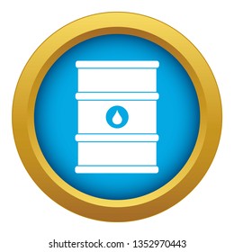 Oil barrel icon blue vector isolated on white background for any design