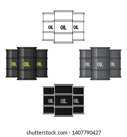 Oil barrel icon in cartoon,black style isolated on white background. Money and finance symbol stock vector illustration.