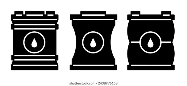 Oil barrel icon. Collection vector illustration of icons for business. Black icon design.